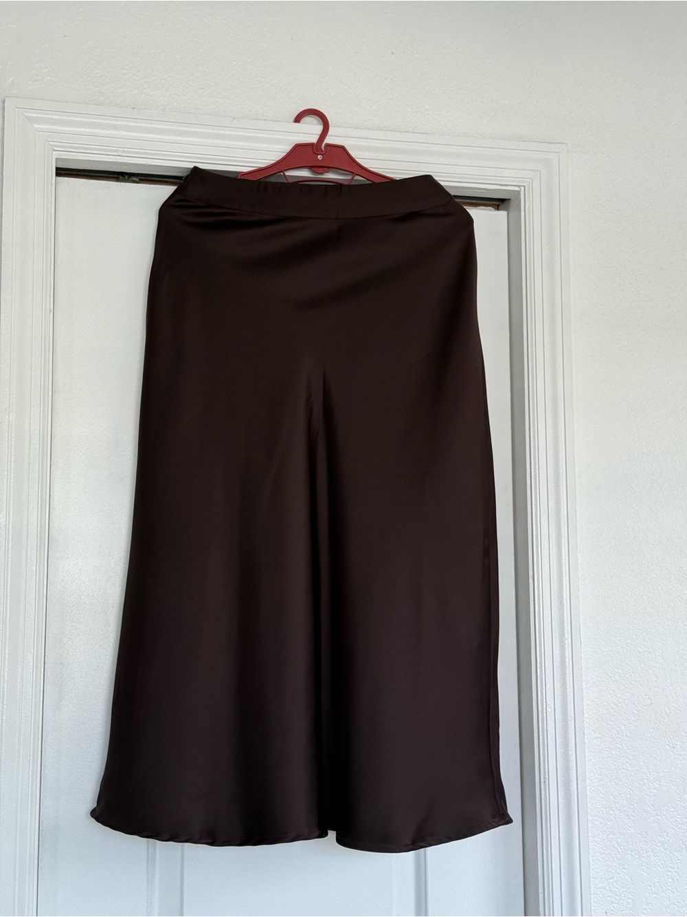 J. McLaughlin Dark Brown Satin Maxi Skirt